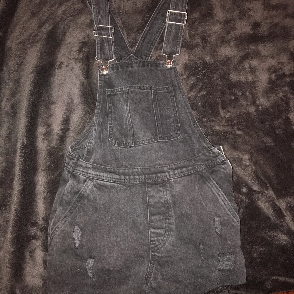 Black Washed Denim Overalls size 4